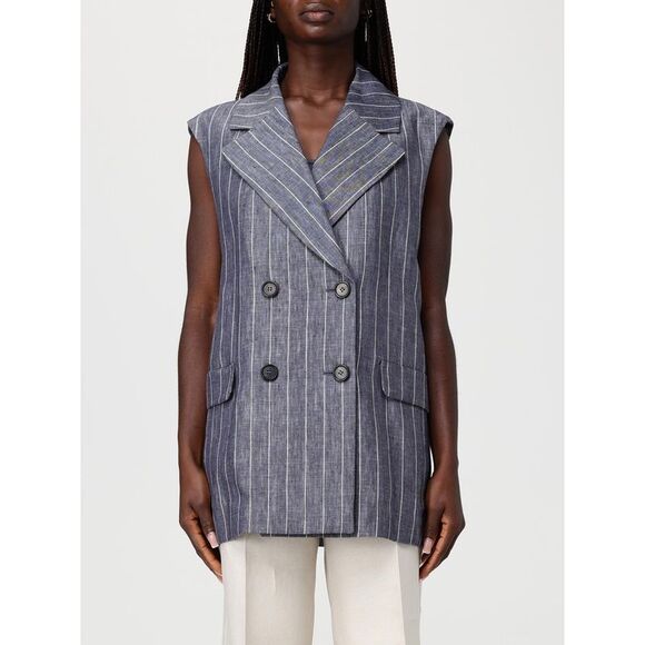 'S Max Mara Waistcoat Woman Blue